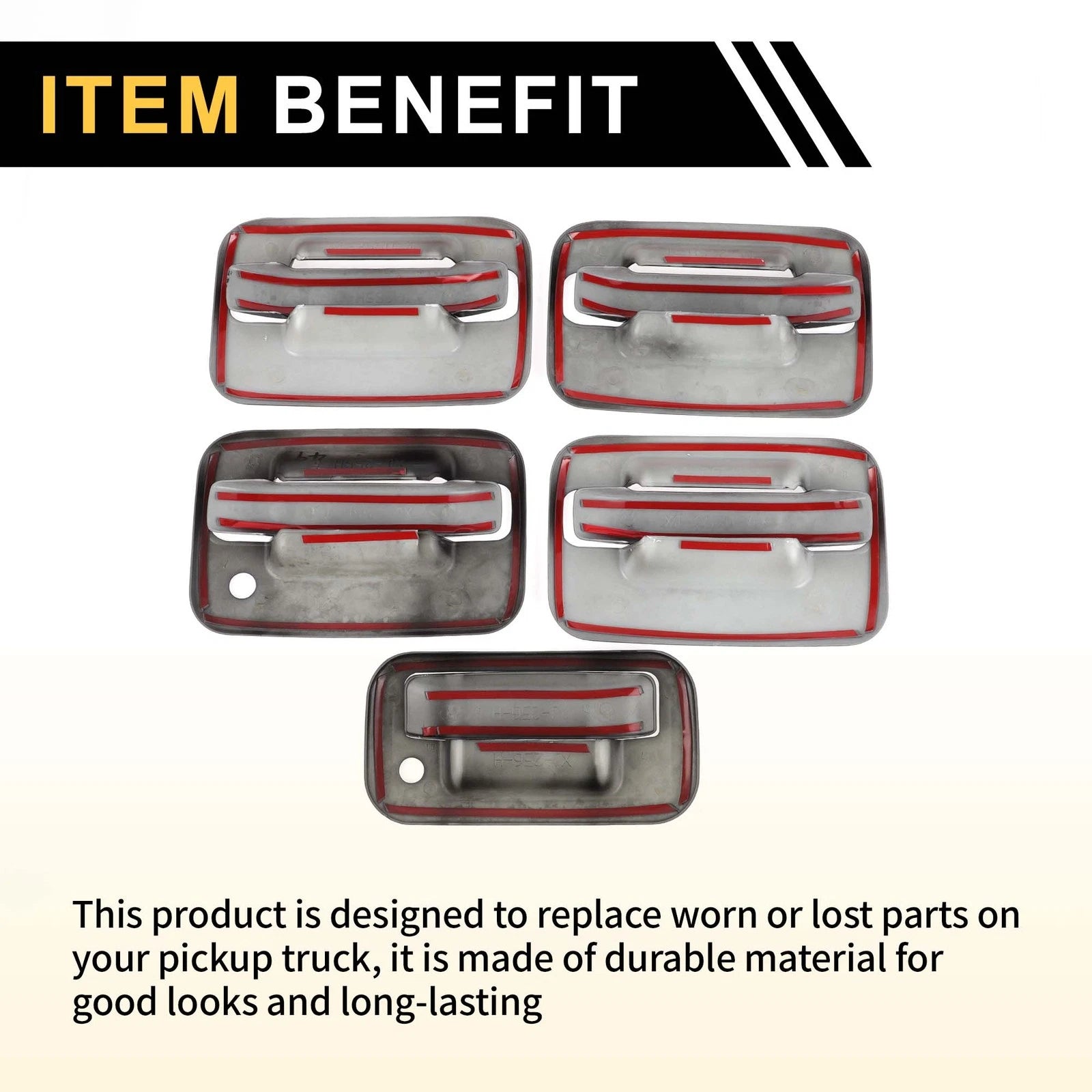 Set of 2 Exterior Door Handle Covers for Ford F-150 (2004–2014) Black