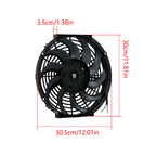 Set of 2 Universal 12" Slim Electric Radiator Cooling Fans 12V
