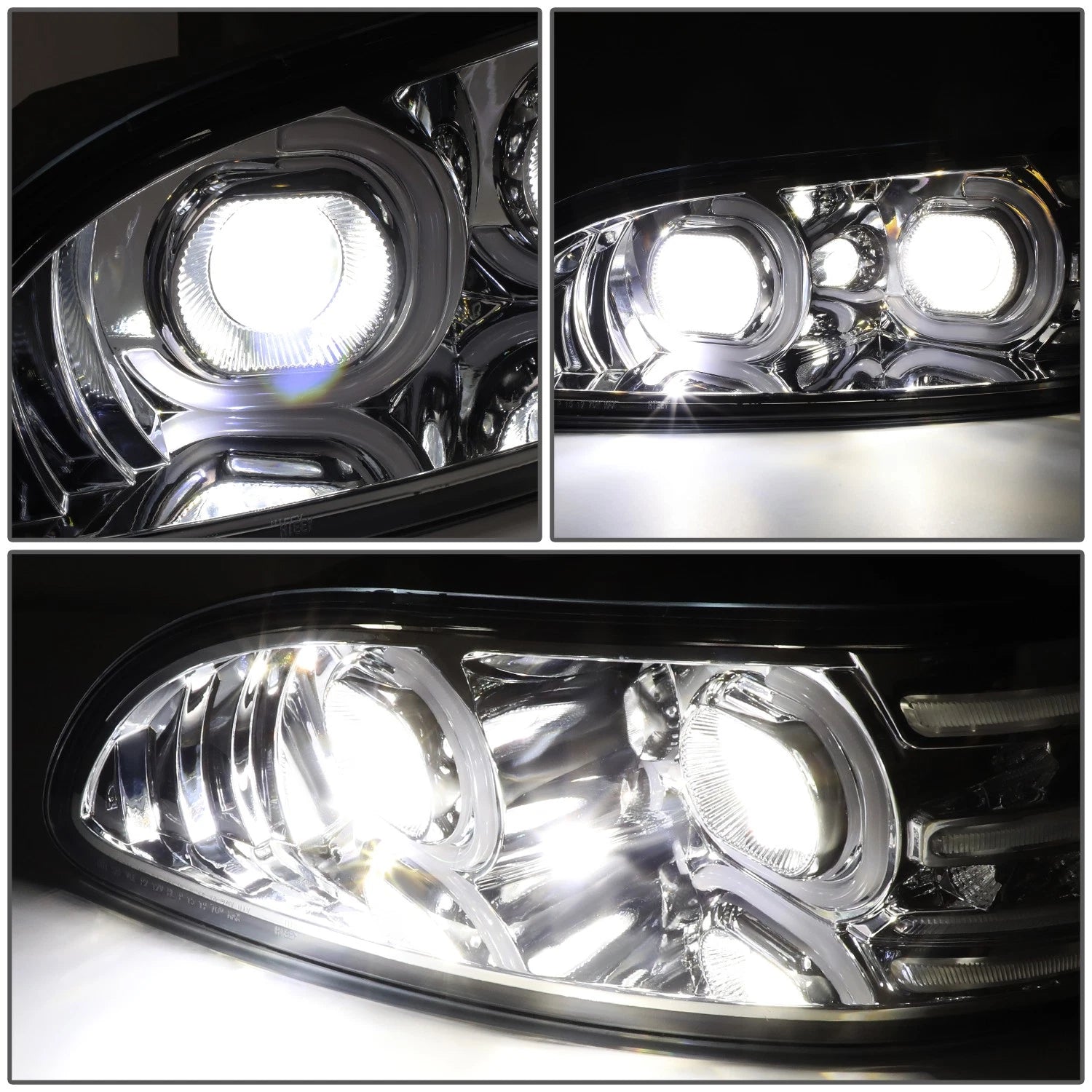 LED DRL Turn Signal Projector Headlight Lamp Chrome for Peterbilt 325-387 (1999–2020)