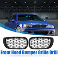 1 Pair Front Hood Bumper Grille for BMW 3 Series (2002–2005) Gloss Black