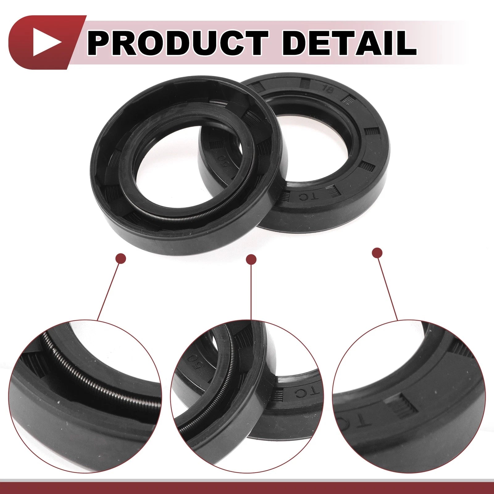 Set of 5 Rotary Shaft Oil Seals 30x50x10mm Nitrile Rubber 672668828601