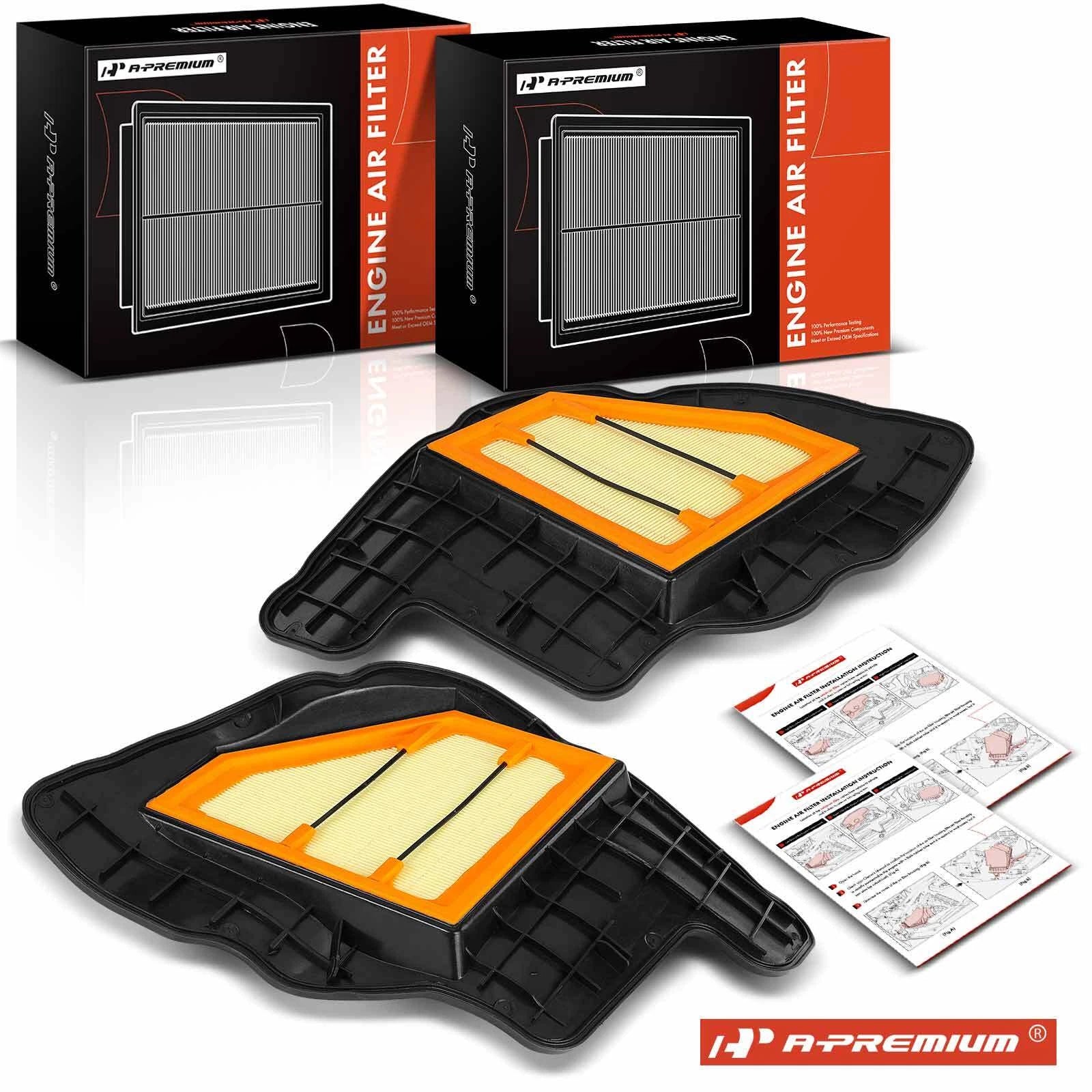 2X Engine Air Filter for BMW X5 (2011–2013), 550i xDrive (2011–2016)