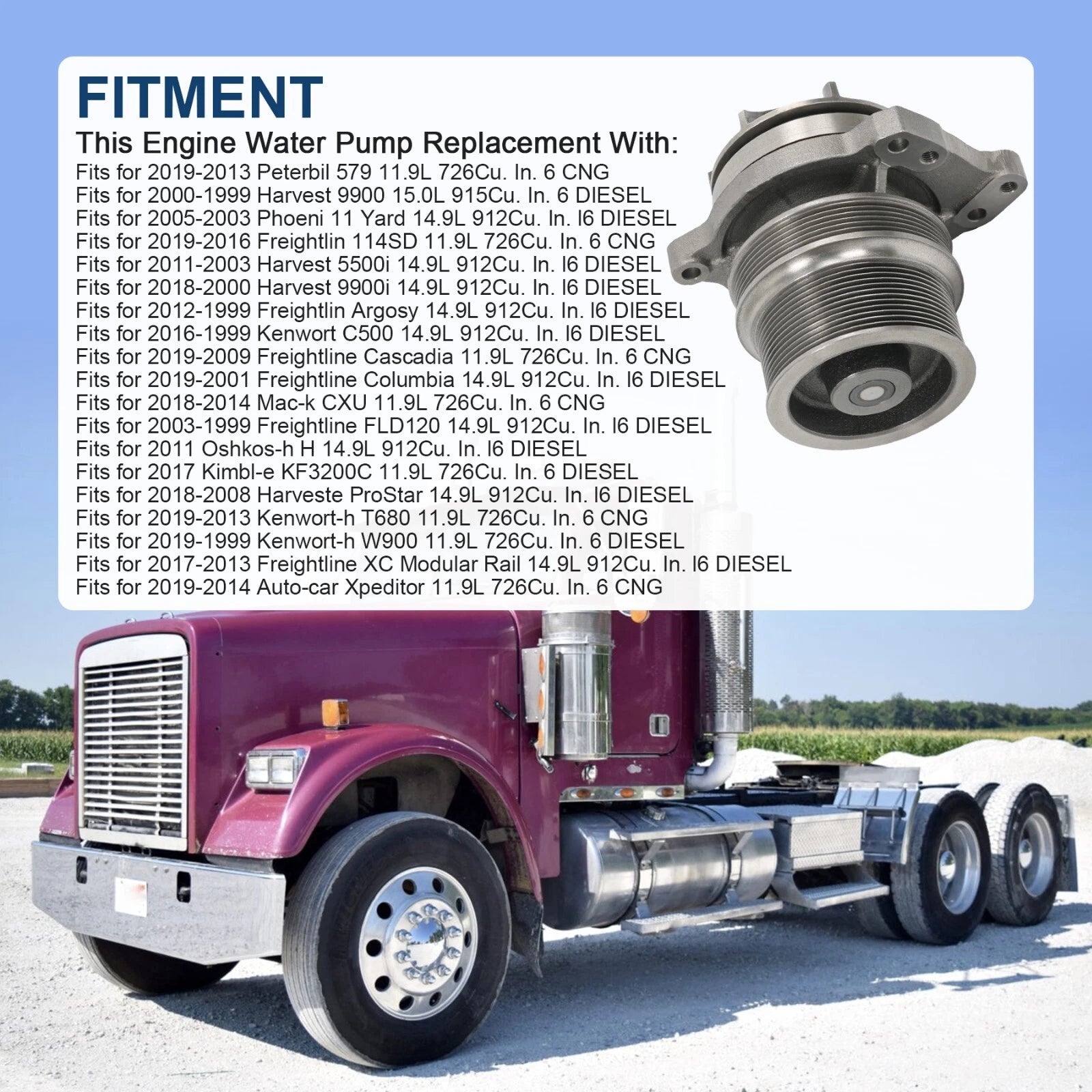 Water Pump for Cummins ISX ISZ (2007-2023)