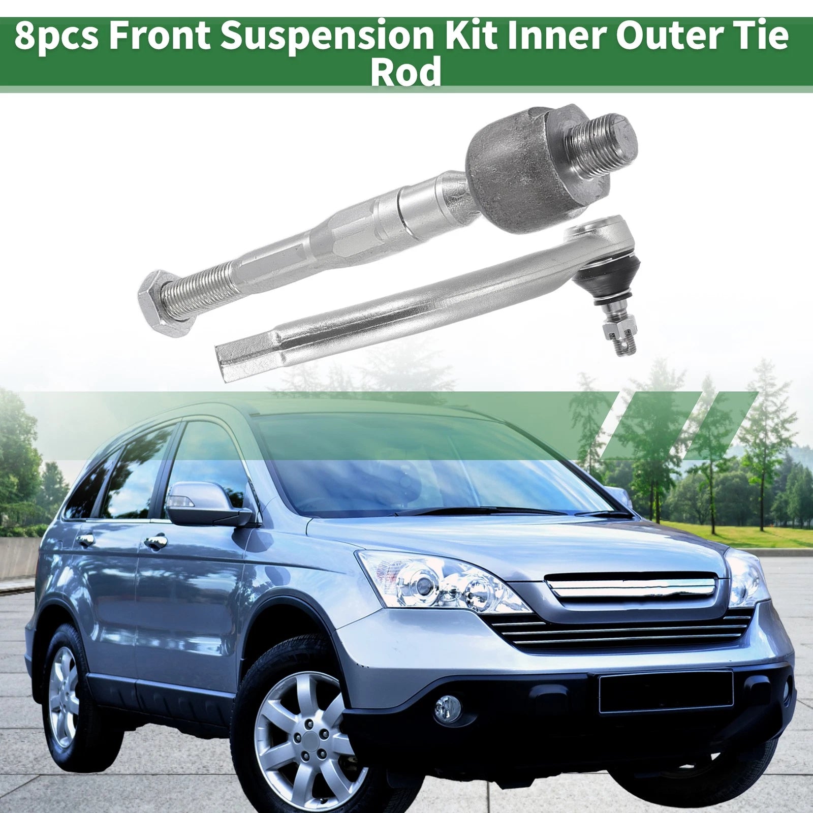 8pcs Front Suspension Kit Tie Rod End Ball Joint for Honda Civic (2006–2011)