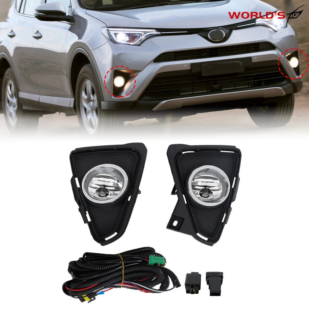 Set of 2 Front Bumper Fog Lights for Toyota RAV4 (2016–2018)