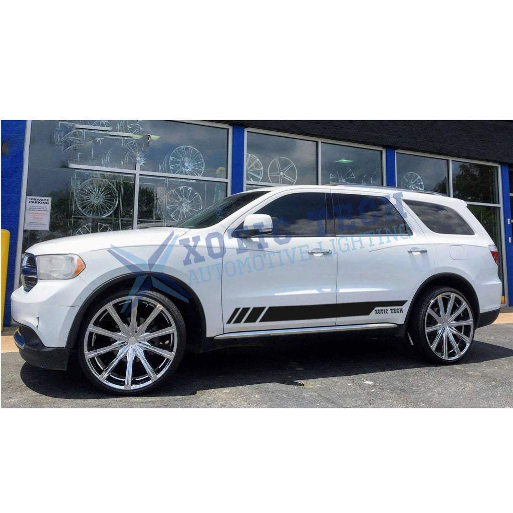 Black Vinyl Door Side Skirt Body Decal Stripe Sticker for Dodge Durango (2010-2017)