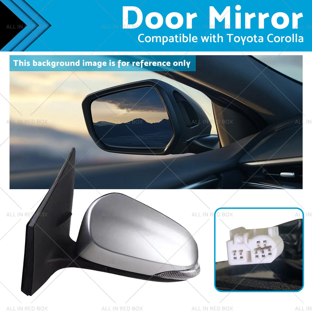 Heated Left Silver Door Mirror for Toyota Corolla ZRE182 (2012–2018)