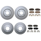 Front Rear Brake Kit Rotors TRW Pro Low-Met Pads for Veloster (2012–2017)