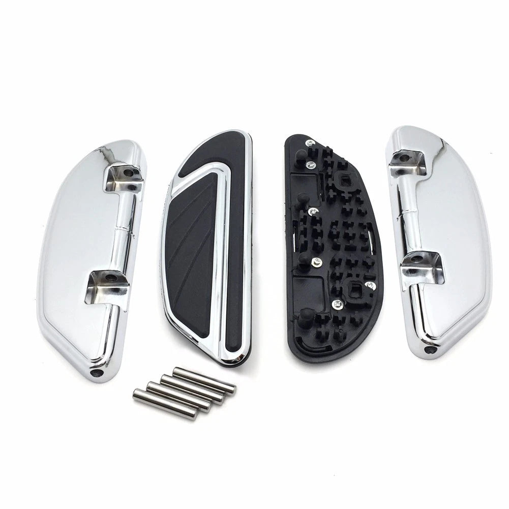 Chrome Airflow Footboard Kit for Harley Softail (2000–2017), Touring (1986–2017)