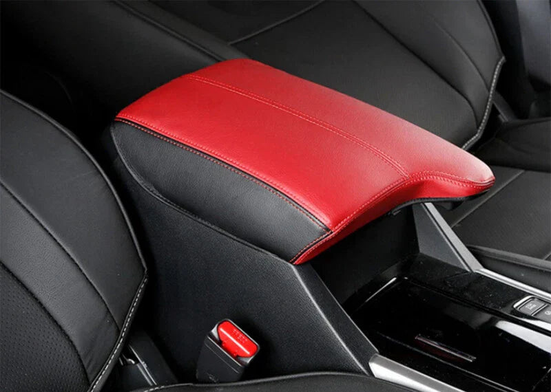 Red Leather Central Console Armrest Box Cover for Honda Accord (2014–2017)