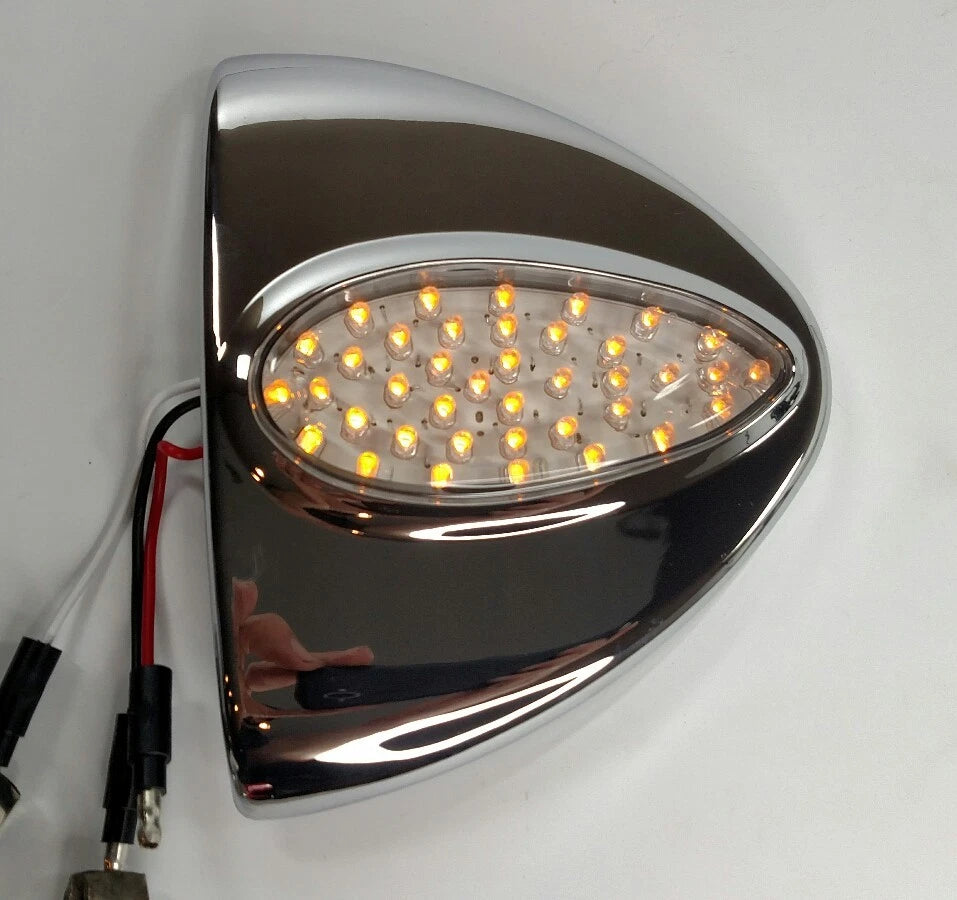Teardrop LED Turn Signal Replacement for Peterbilt Headlight (Amber/White)