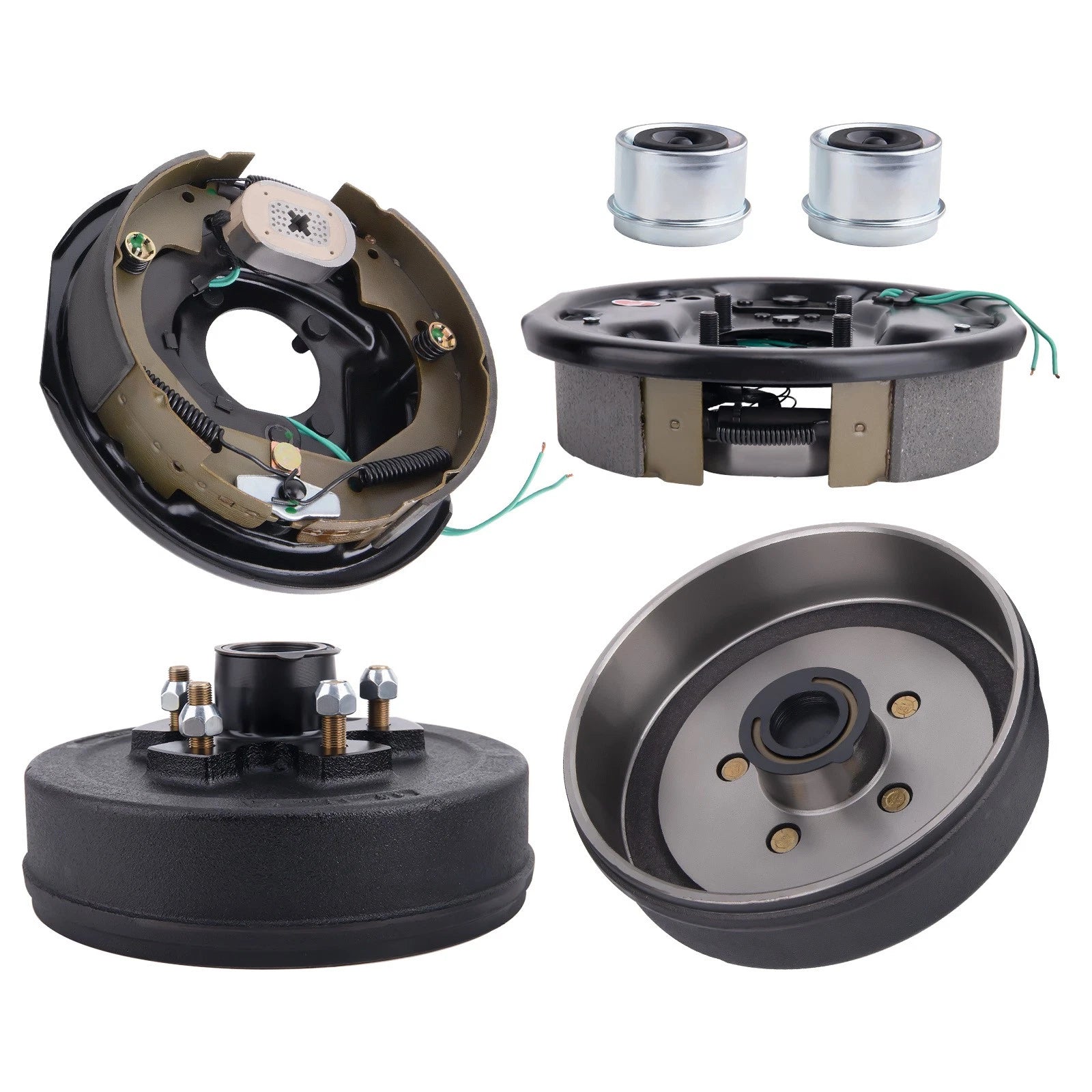 2Pcs Electric Brake Hub Drum Kit for 3500 lb Axle (5 On 4.5")