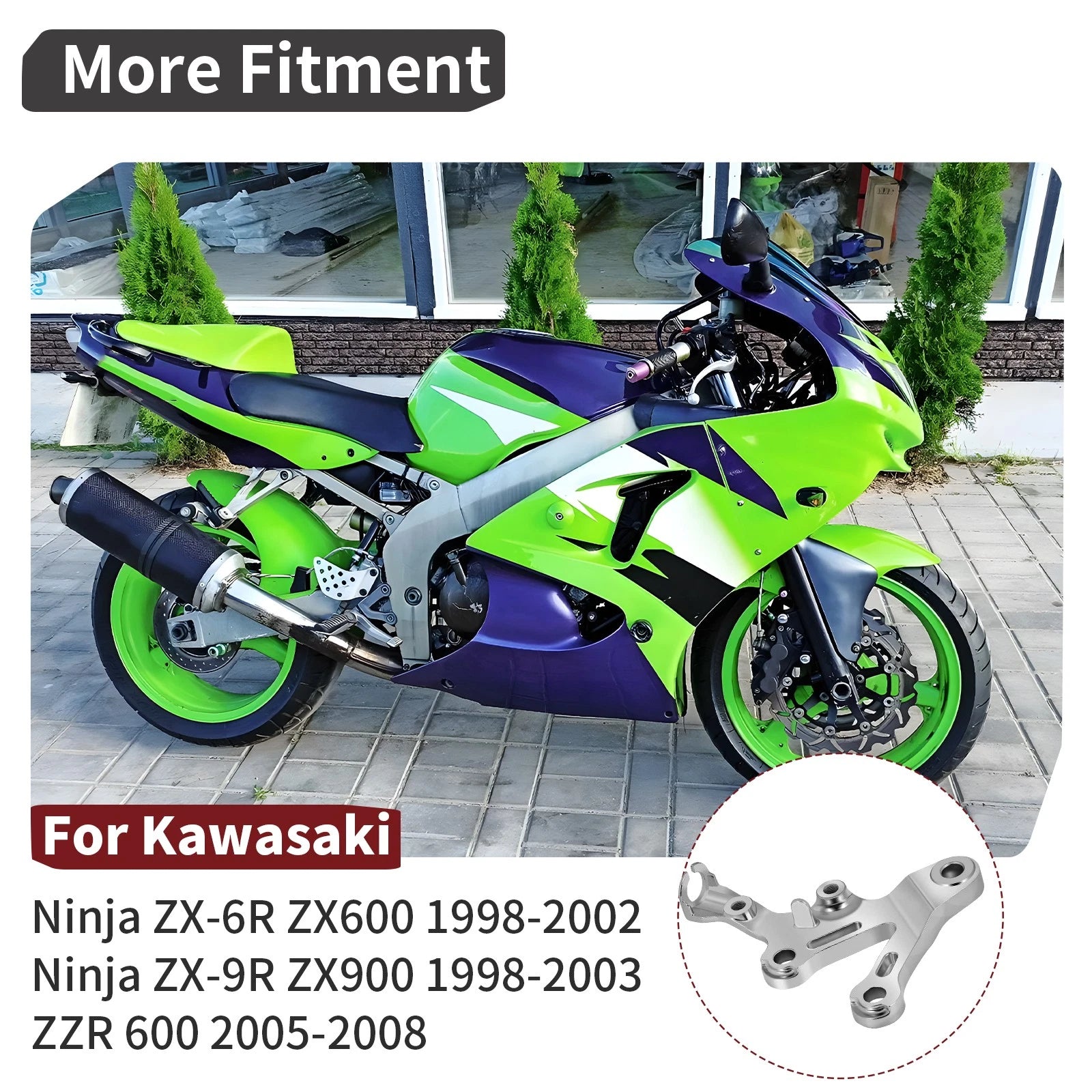 Right Foot Peg Bracket for Kawasaki Ninja ZX-6R ZX-9R (1998–2003)
