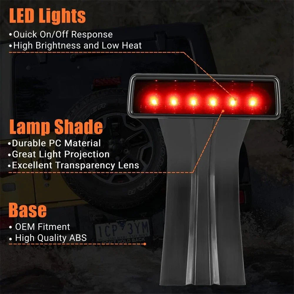 Smoked LED Third Tail Brake Light for Jeep Wrangler (2007-2018)