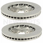 2X Front Vented Drilled Dimpled Disc Brake Rotor for Audi R8 (OEM)
