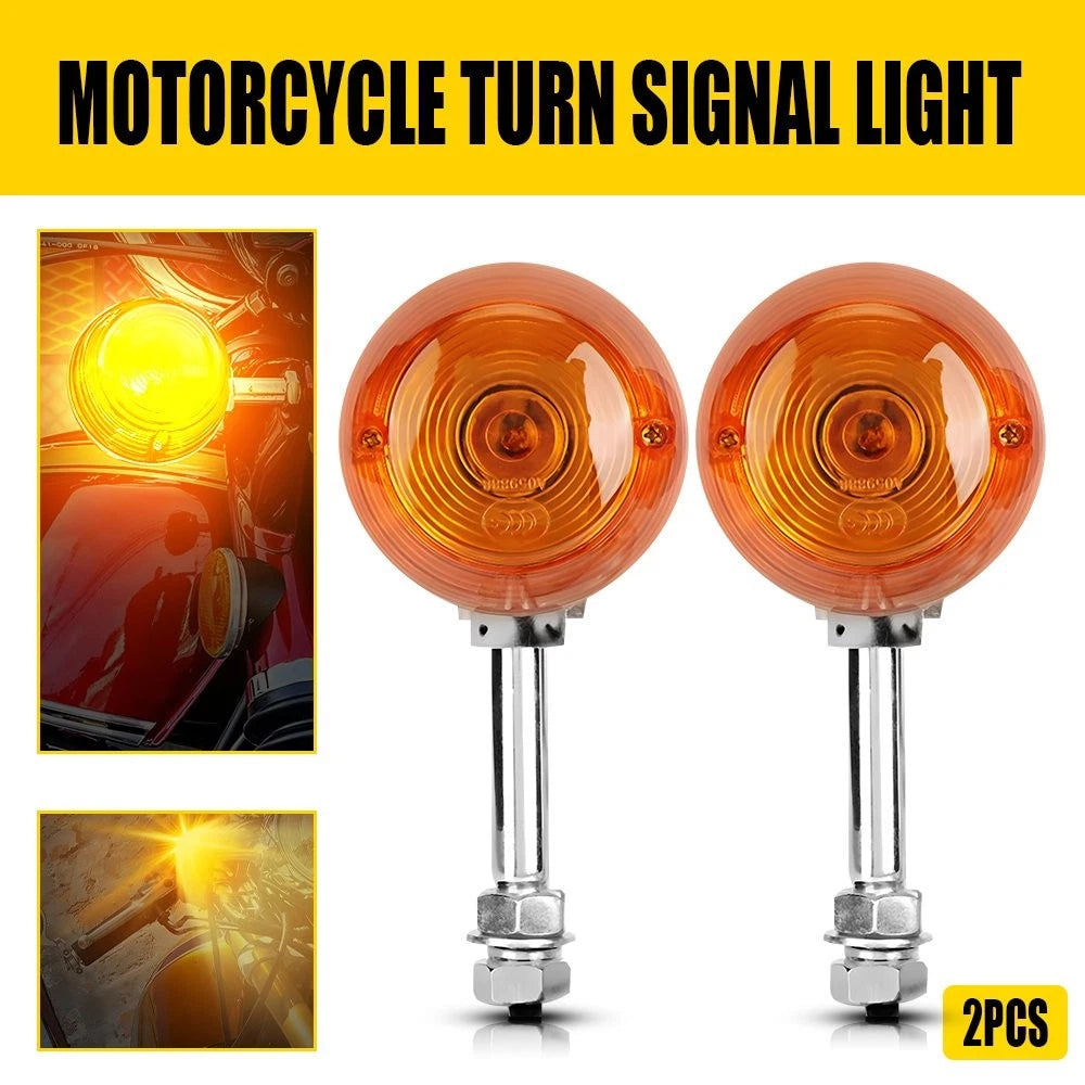 2X Motorcycle Turn Signal Indicator Amber Blinker Light Universal