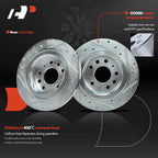 Rear Drilled Brake Rotors & Ceramic Pads for Saab 9-3 (2004–2011)