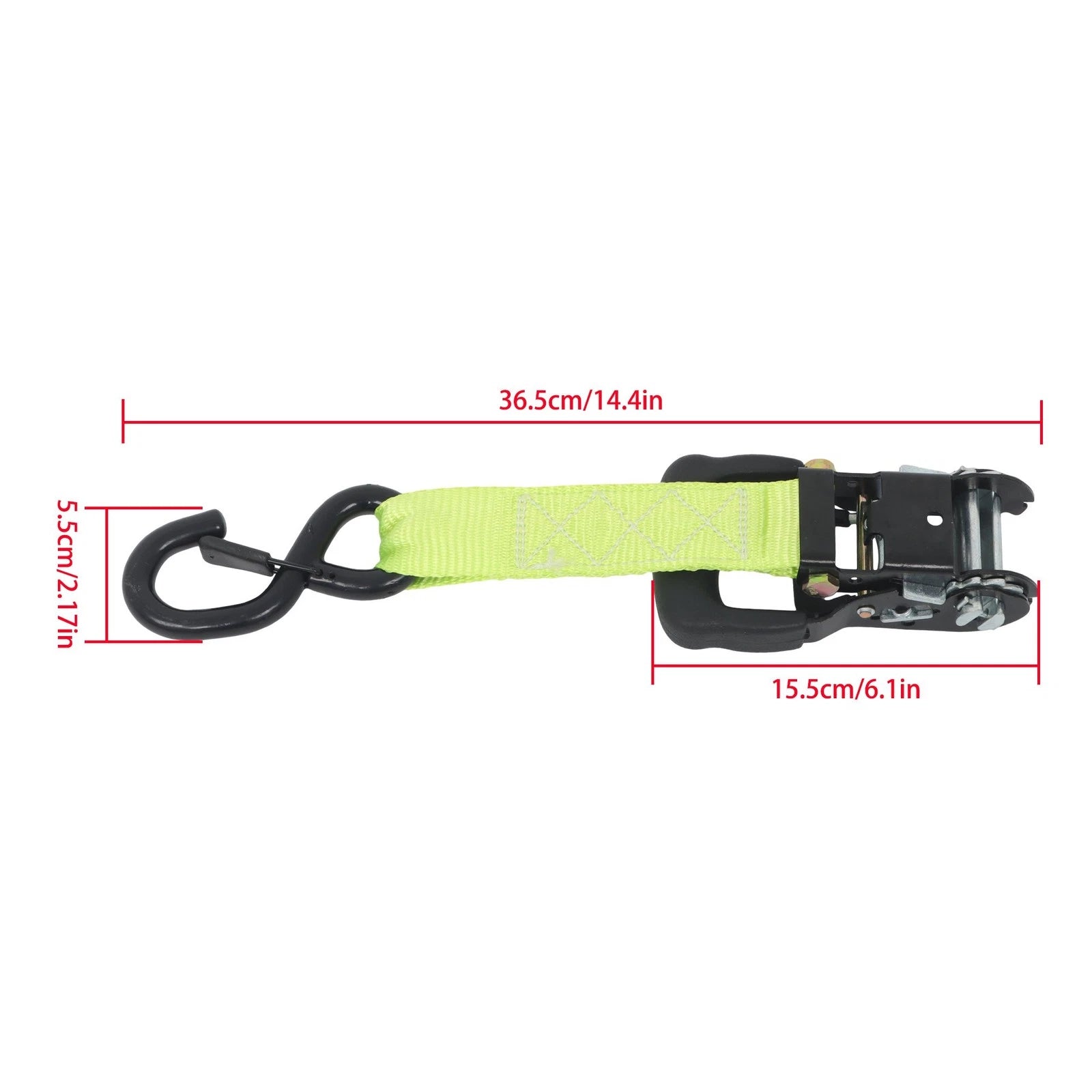 Set of 4 Ratchet Straps for Secure Cargo Tie-Downs