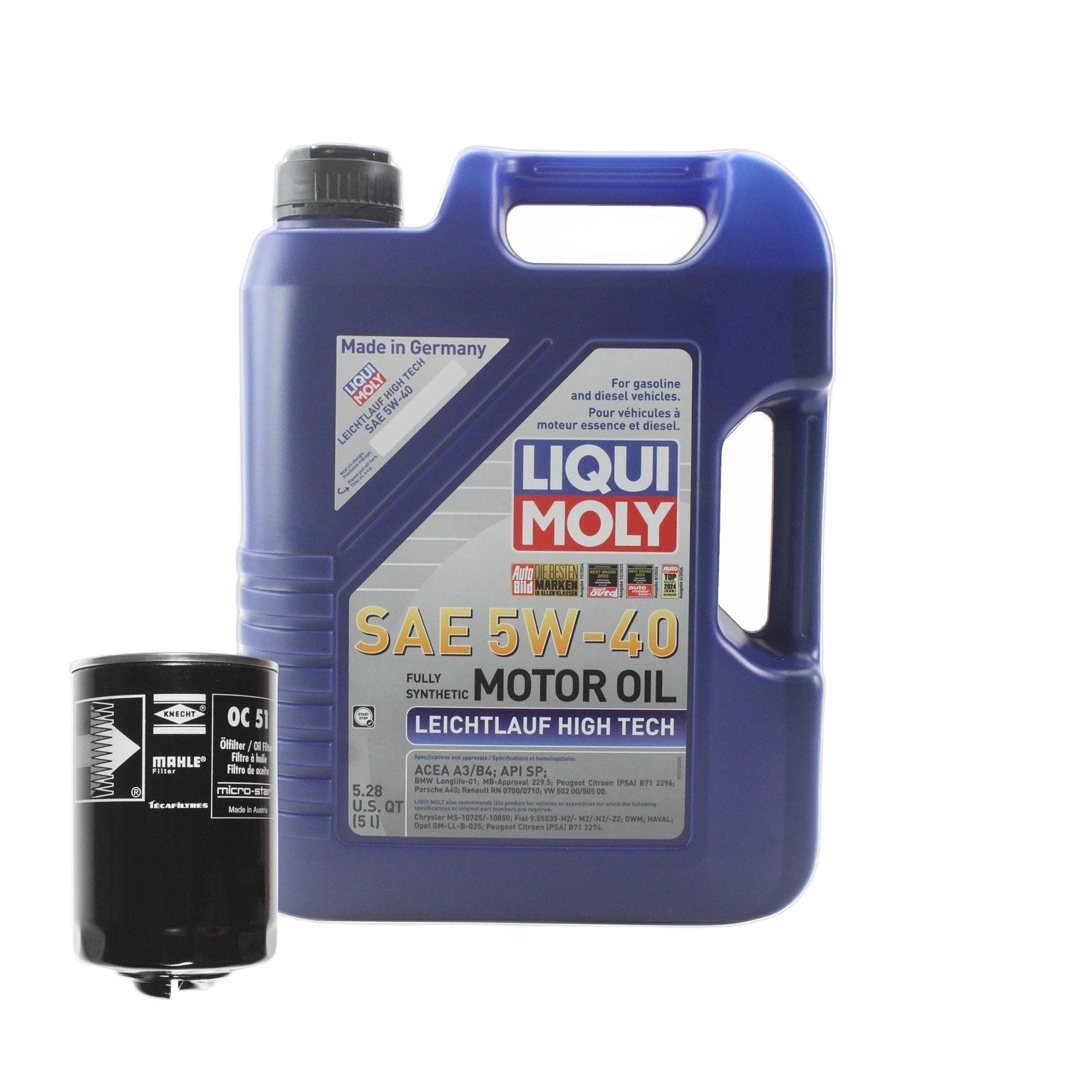 5L Liqui Moly Leichtlauf 5W-40 Oil Change Kit for Audi L4 1.8L (1996–2005)