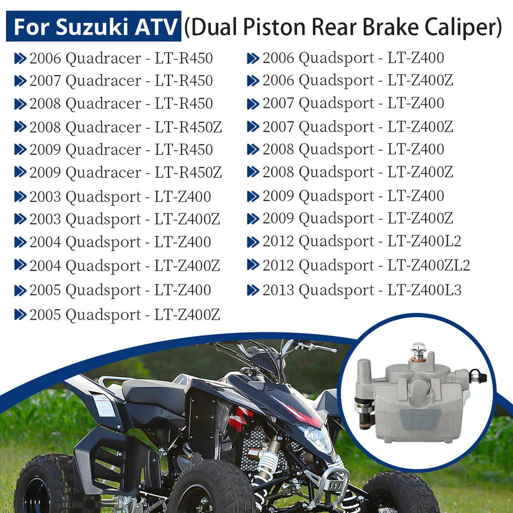 Dual Piston Rear Brake Caliper for Suzuki Quadsport 400 LTZ400 LTZ400Z (2003–2013)