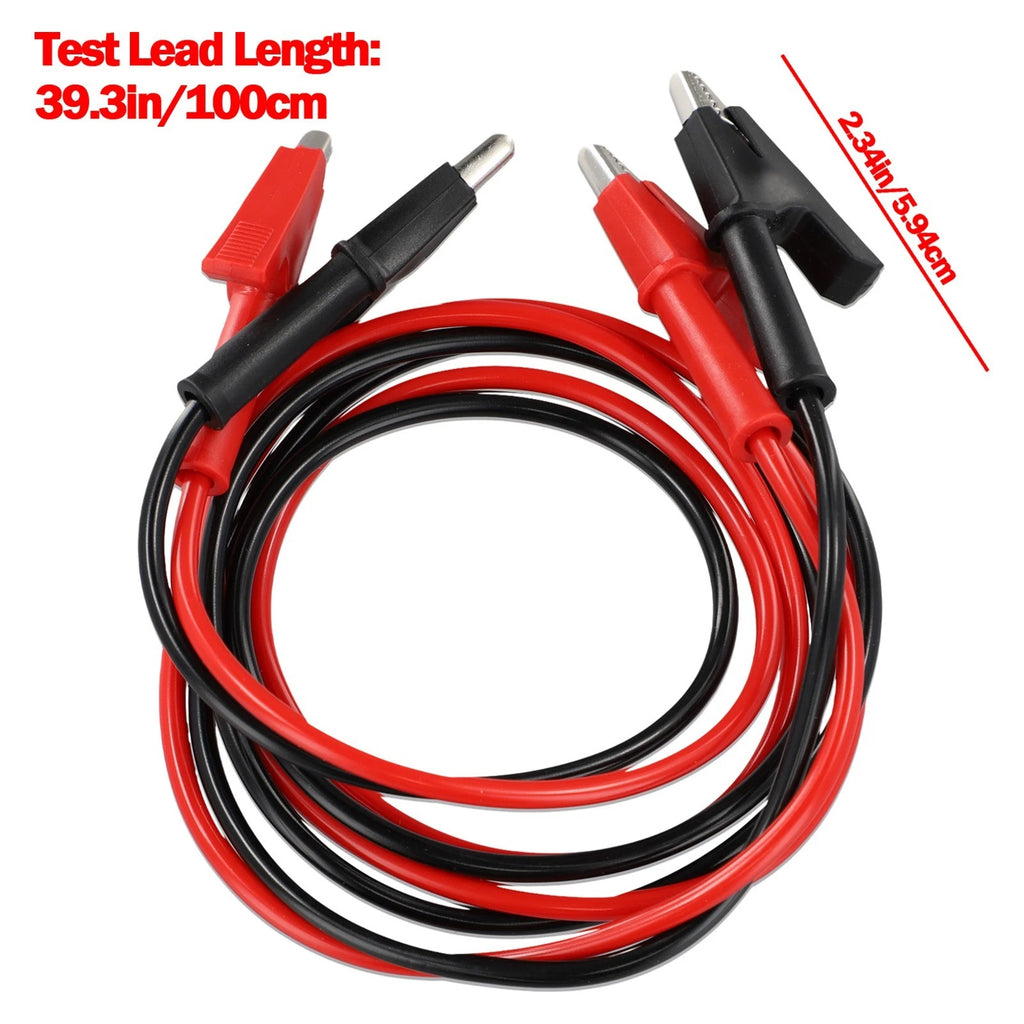 Test Leads Set of 2 for Universal Applications (39.60" Clips, Silicone-PVC, Copper Clips)