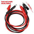 Test Leads Set of 2 for Universal Applications (39.60" Clips, Silicone-PVC, Copper Clips)