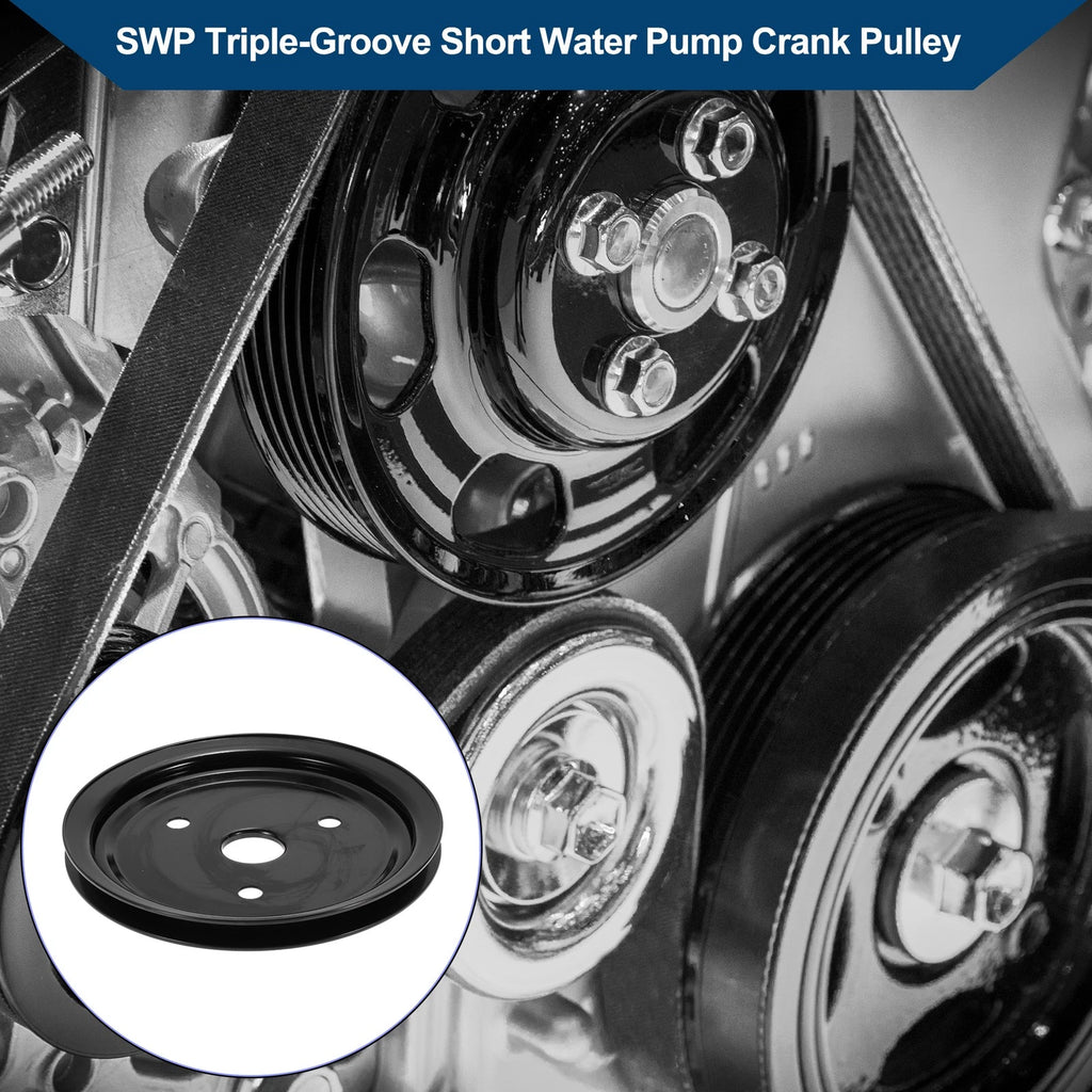 Single Groove SWP Short Water Pump Crank Pulley for Chevy SBC Small Block (262)