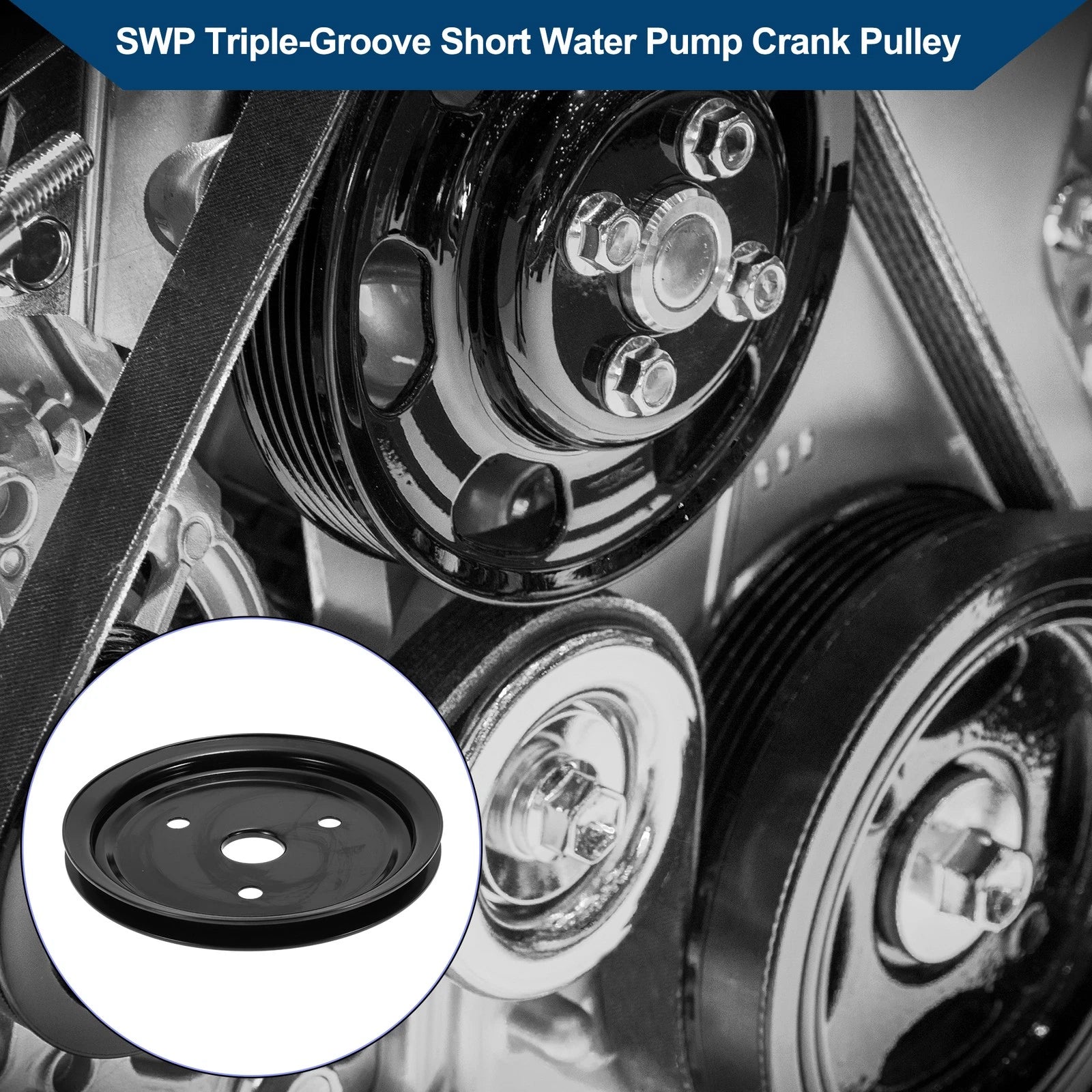 Single Groove SWP Short Water Pump Crank Pulley for Chevy SBC Small Block (262)