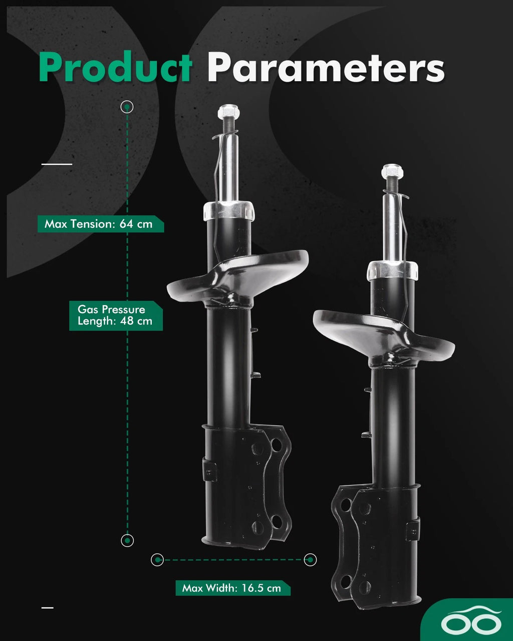 Front Set of 2 Shock Struts for Suzuki Grand Vitara (2006–2012)