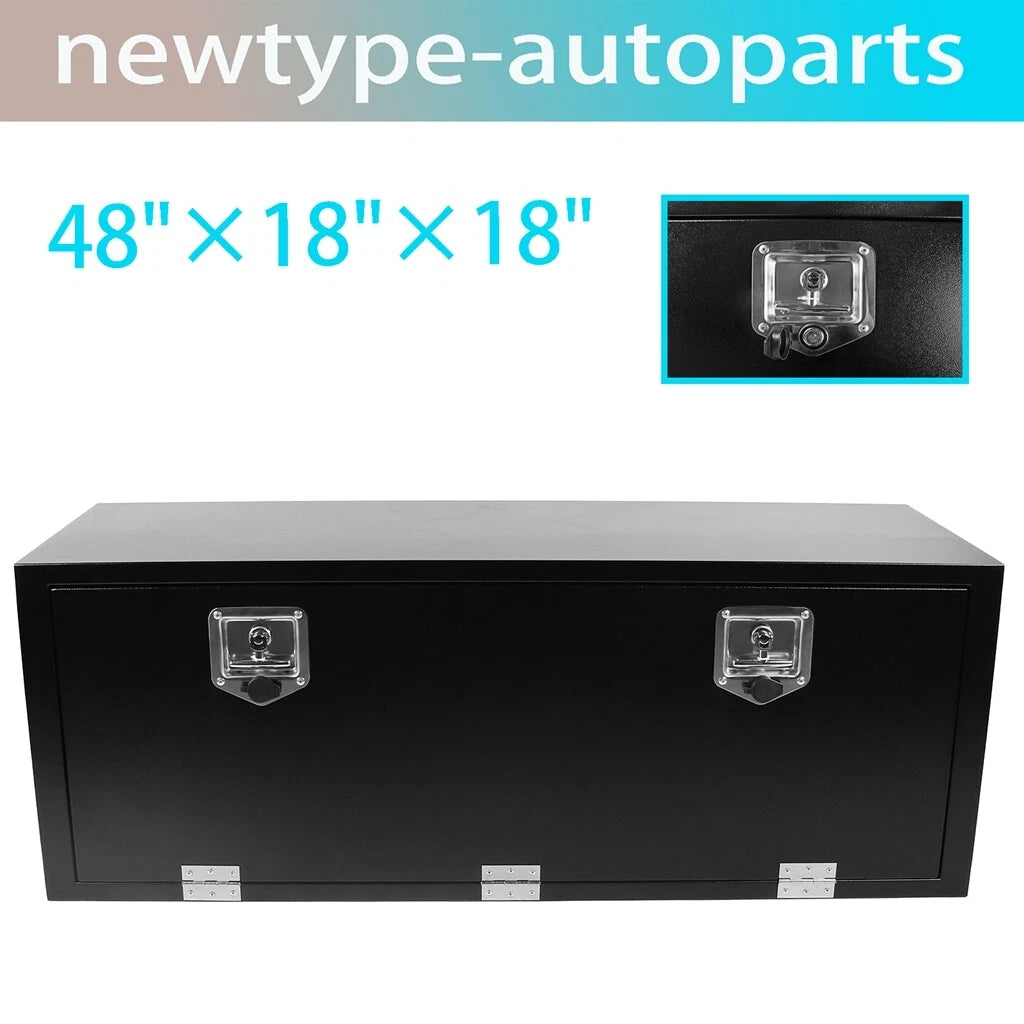 Tool Box for Pickup Truck (48"X18"X18") - Black Steel with Lock & Key