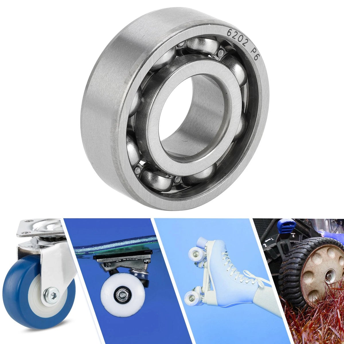 6202 Deep Groove Ball Bearing for Scooter Skateboard Wheel (15x35x11mm)