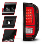Tail Light Assembly with Black Clear Lens and Light Bar for Toyota Tundra (2014–2021)