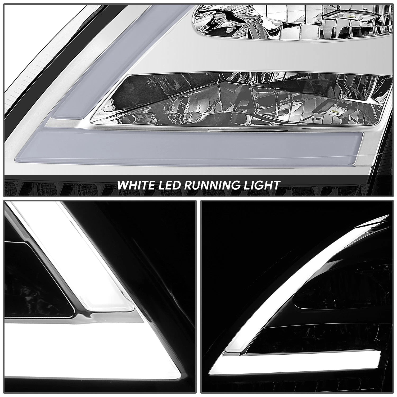 Sequential 3D LED Lightbar Chrome Clear Headlight for Volvo VN VNL (2018–2024)