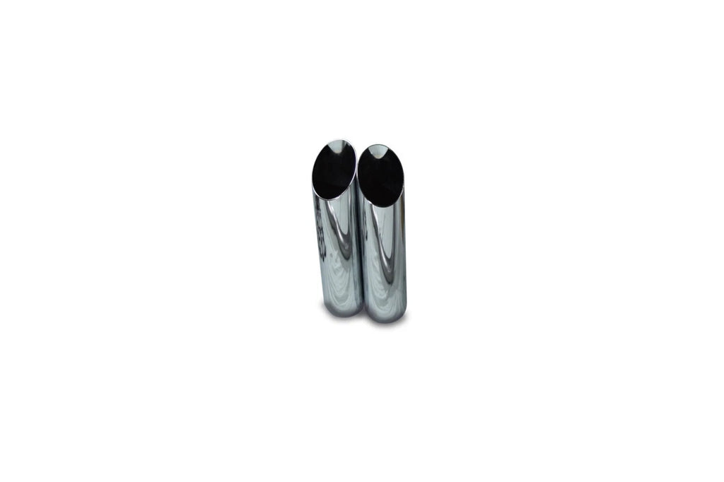 Chrome Slash Cut Weld-On Tips for Universal Fit (18" x 3.5" x 2.5")