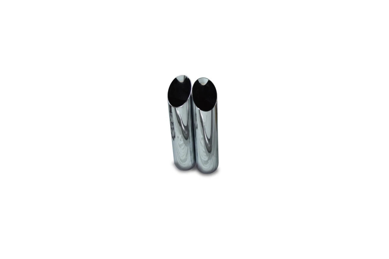 Chrome Slash Cut Weld-On Tips for Universal Fit (18" x 3.5" x 2.5")