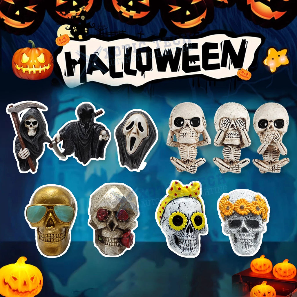 Halloween Ghost Pumpkin Decor Skull Skeleton Car Interior Decorations Kit for