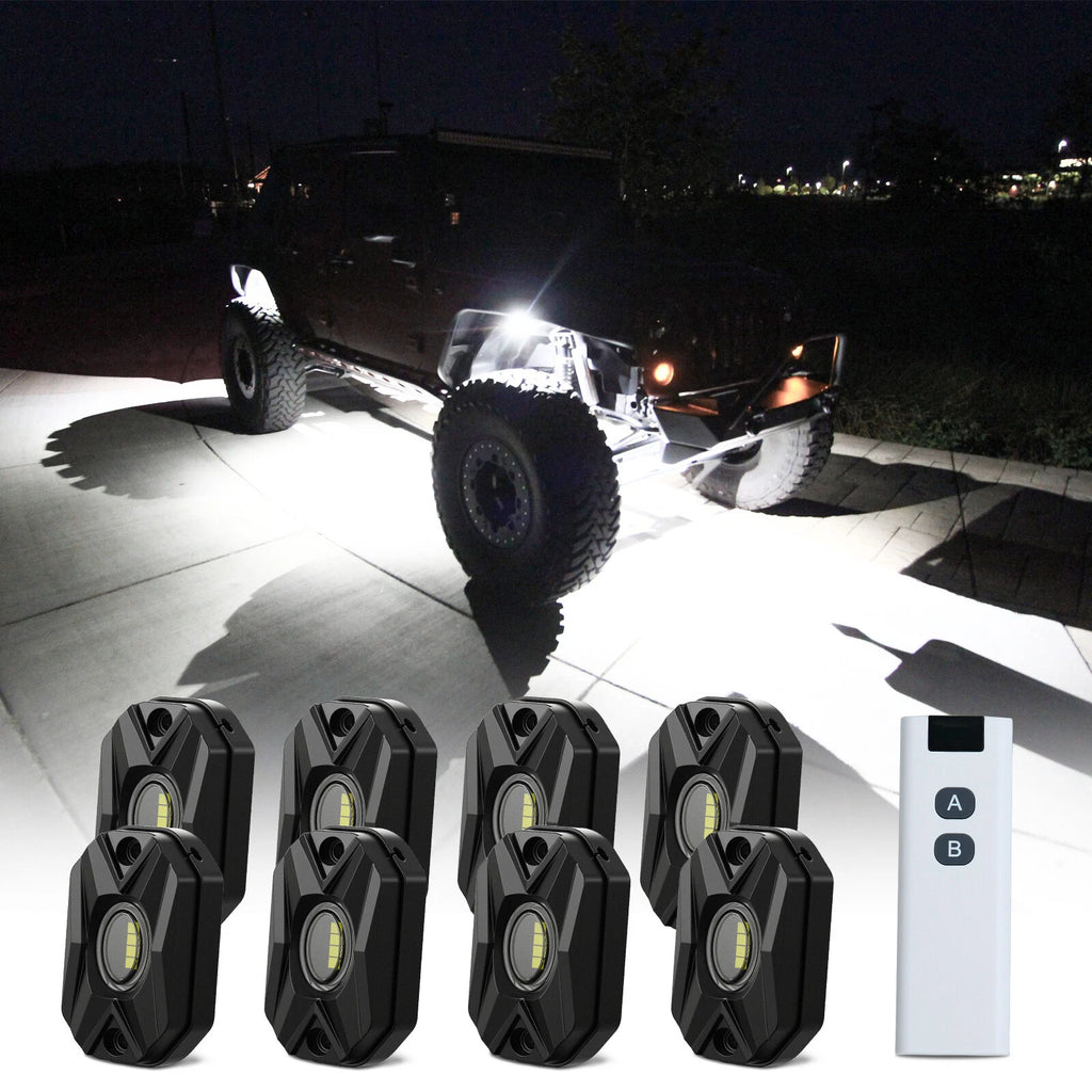 8 Pods LED Rock Lights w/ Remote for Trucks SUV ATV UTV Golf