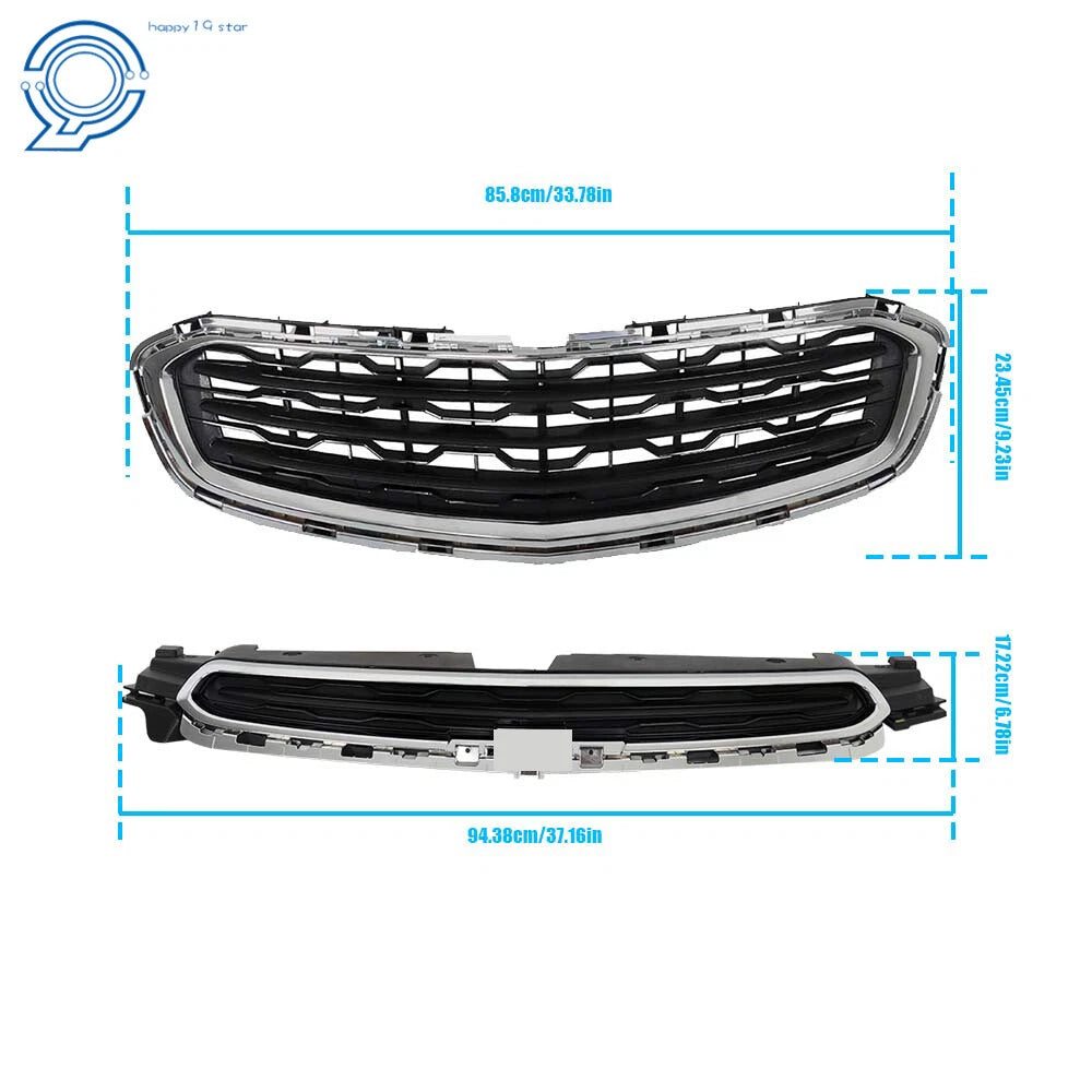 Chrome Front Upper and Lower Grille for Chevy Cruze Limited (2015–2016)