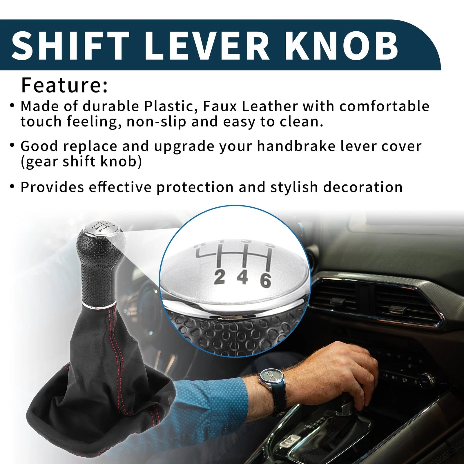 6 Speed Gear Shift Knob with Cover for Volkswagen Golf (1983–1991)