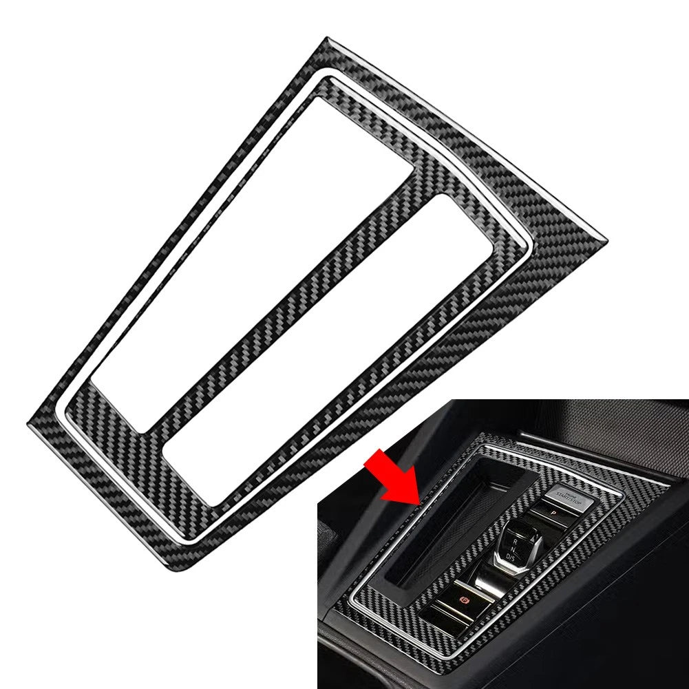 2pcs Carbon Fiber Gear Shift Panel Cover Trim for VW Golf MK8 (2020–2024)