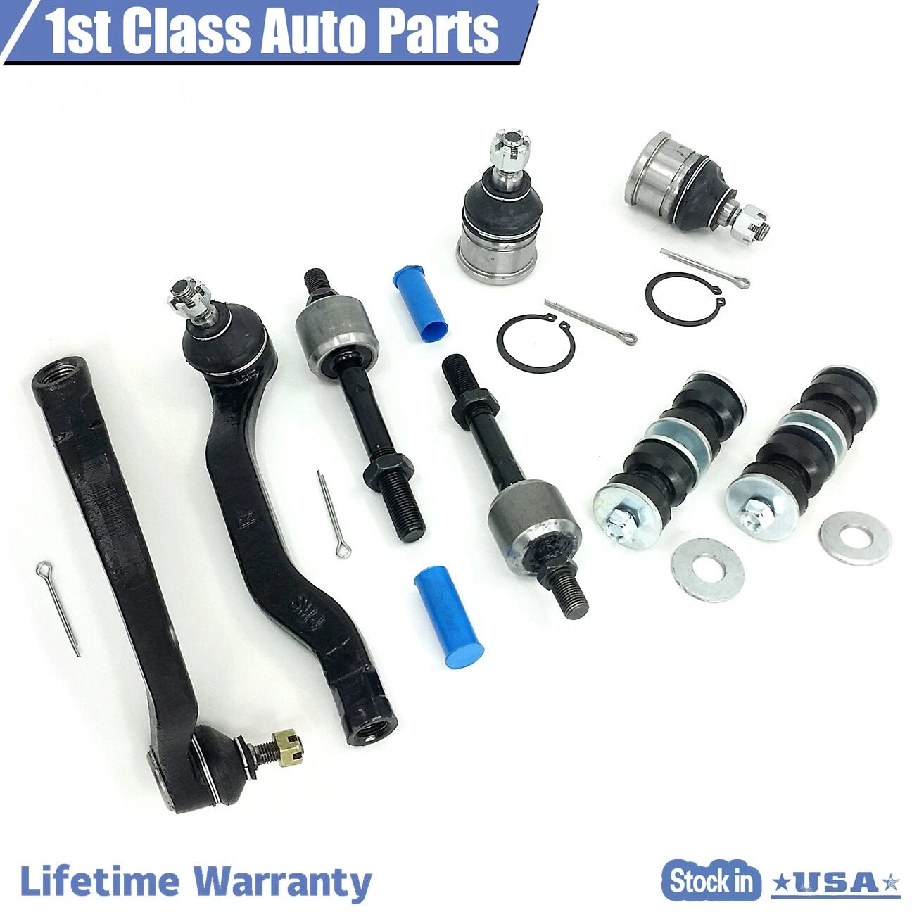 Set of 4 Front Suspension Lower Ball Joints & Tie Rods for Acura Honda (1994–1999)
