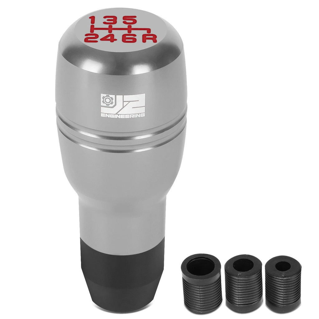 Shift Knob for Universal Applications - Aluminum Barrel Silver with Adapters