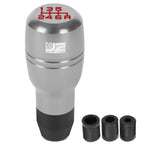 Shift Knob for Universal Applications - Aluminum Barrel Silver with Adapters