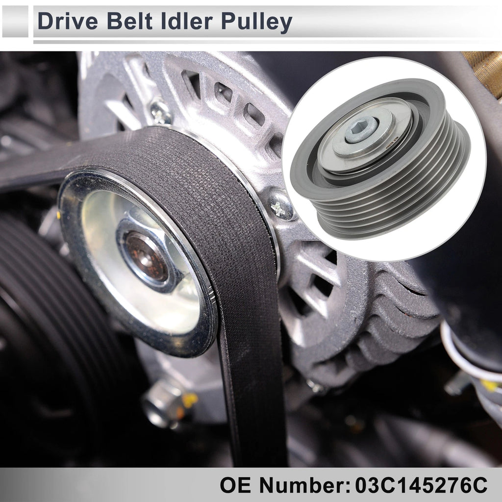 Drive Belt Idler Pulley for Volkswagen Golf (2008–2013) No. 03C145276C Black