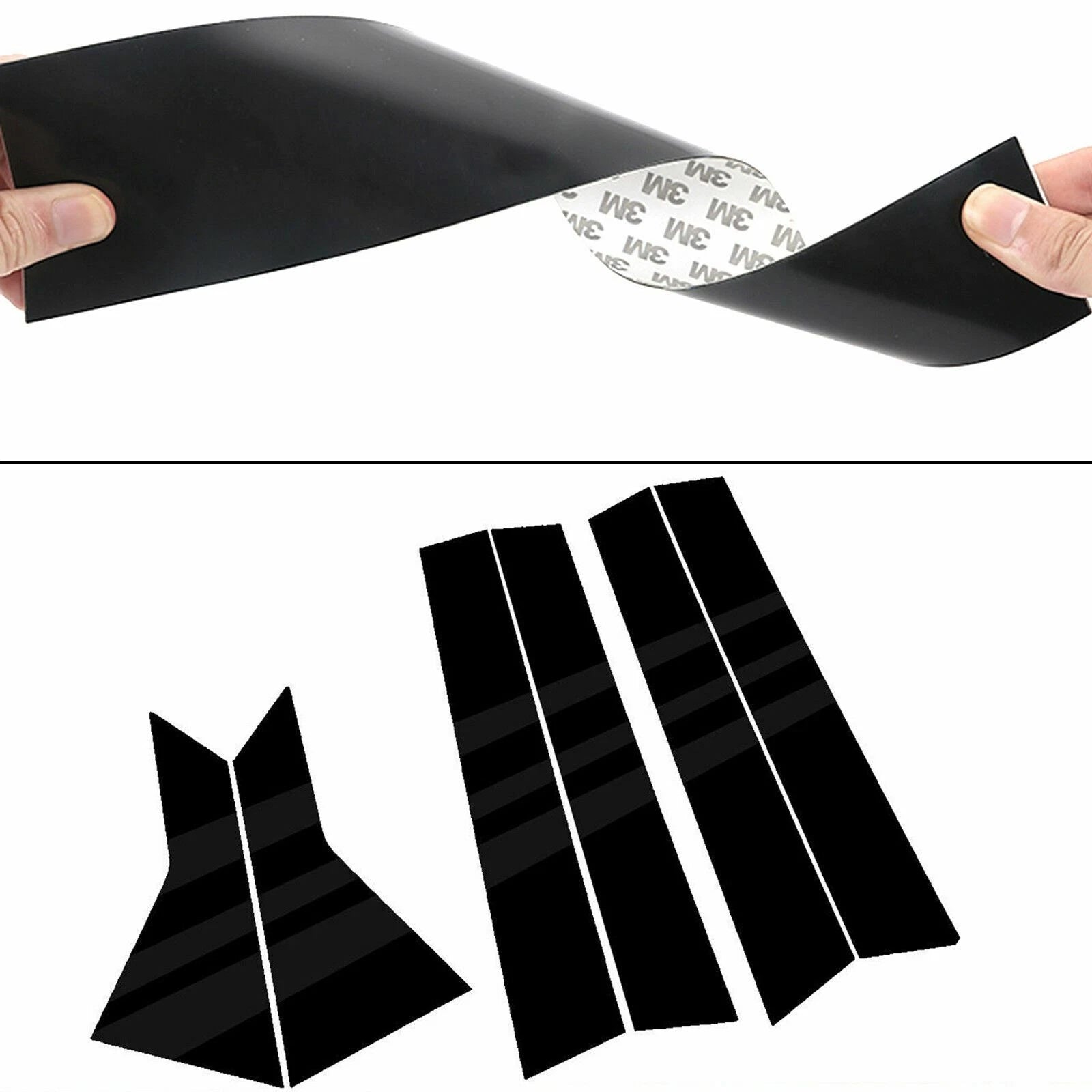 Glossy Black Door Window Pillar Posts Cover Trim for Honda Civic (2016-2021)