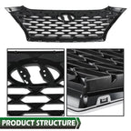 Front Bumper Upper Grille for Hyundai Tucson (2019–2021) with Silver Trim