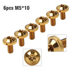 Set of 6 Titanium M5 Truss Torx Bolts M5x10mm for Universal Bike Motor