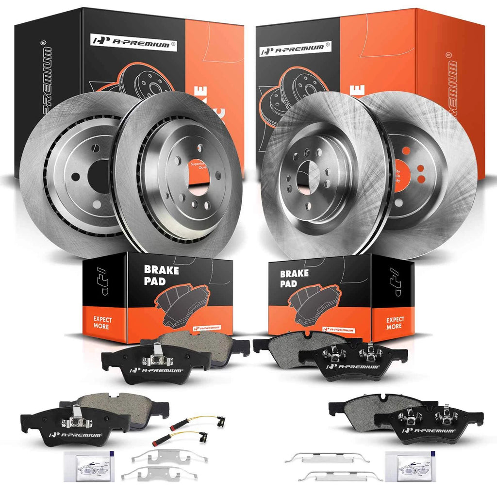 Set of 4 Disc Brake Rotors & Ceramic Pads for Mercedes-Benz ML450 (2009–2011)