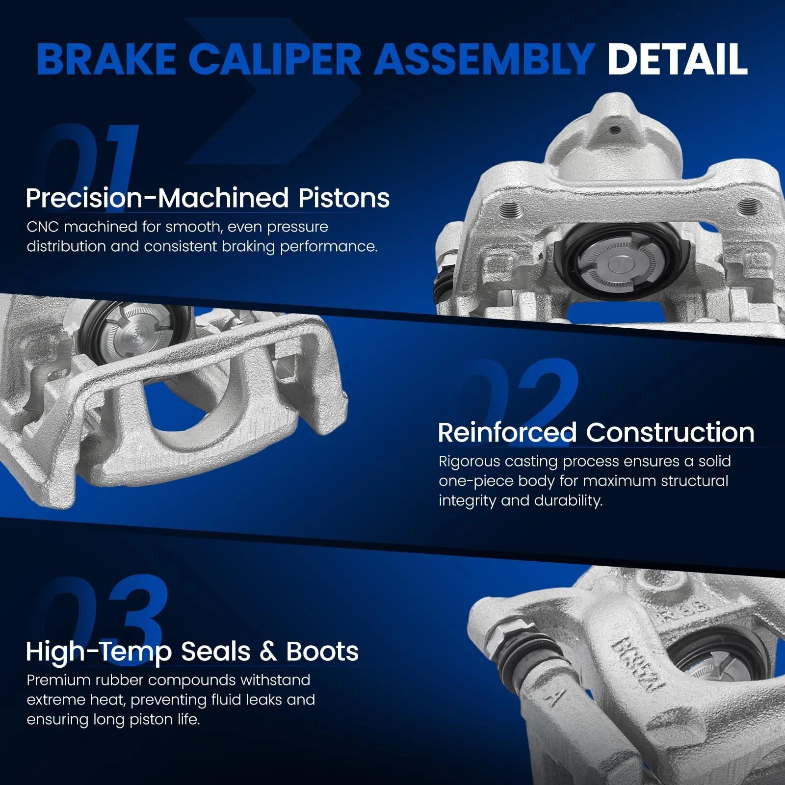 Rear Left & Right Brake Caliper Pinchards with Bracket for Mazda 6 (2016-2021)