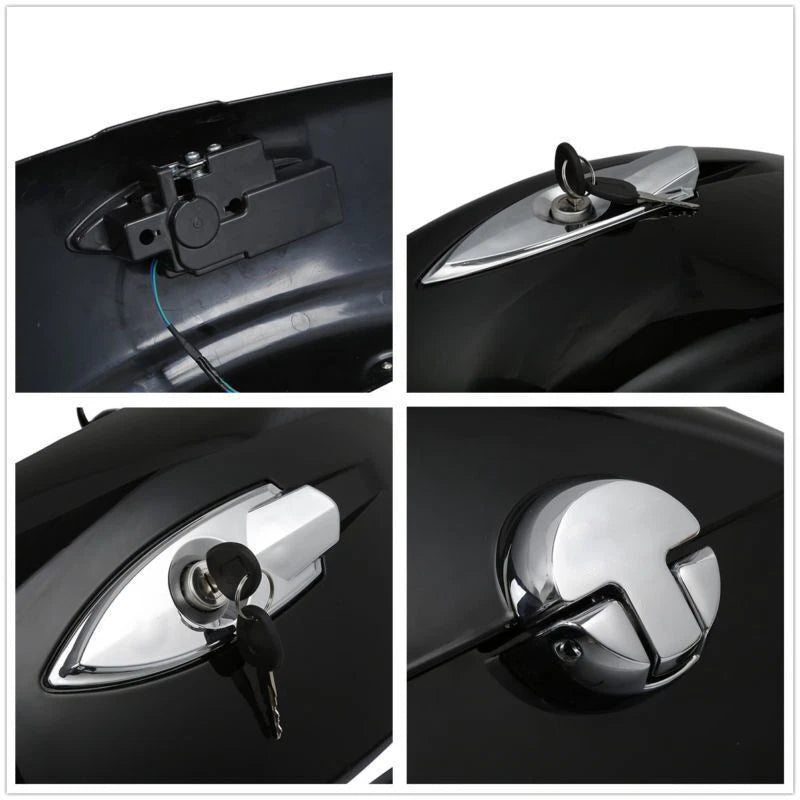 Black Saddlebag Electronic Latches & Carpet Liner for Indian Chieftain (2014–2018)